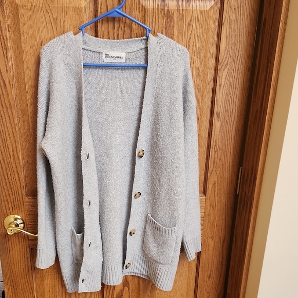 No Boundaries Heather Gray Button-Up Cardigan - Picture 7 of 7